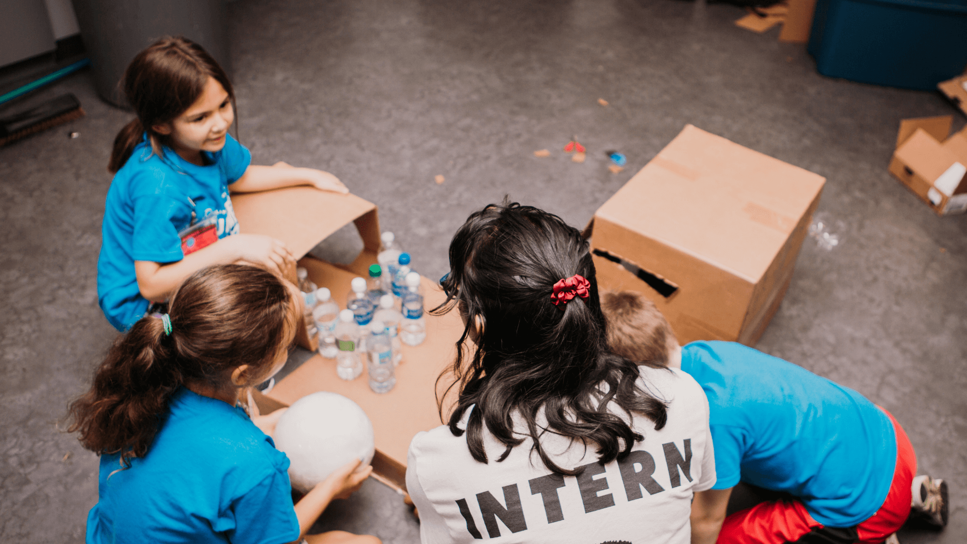 Intern helping with summer camps