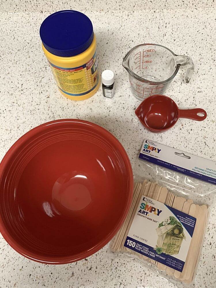 Photo of materials for STEM slime activity