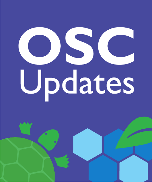 OSC Updates - illustrations of turtle, leaf and honeycomb.