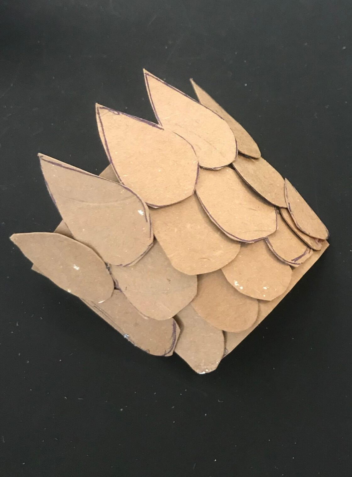body-scales-for-cardoard-animals add scales to body structure for- Instructions for Cardboard Animals pangolin