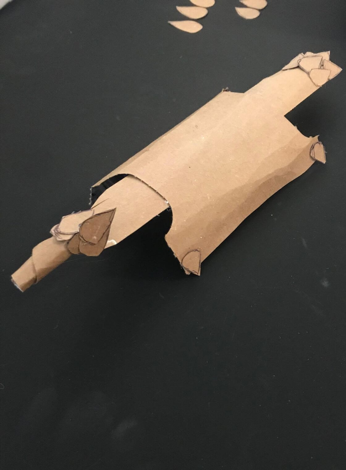 glue-scales-instructions-for-cardoard-animals glue scales- Instructions for Cardboard Animals pangolin step 5