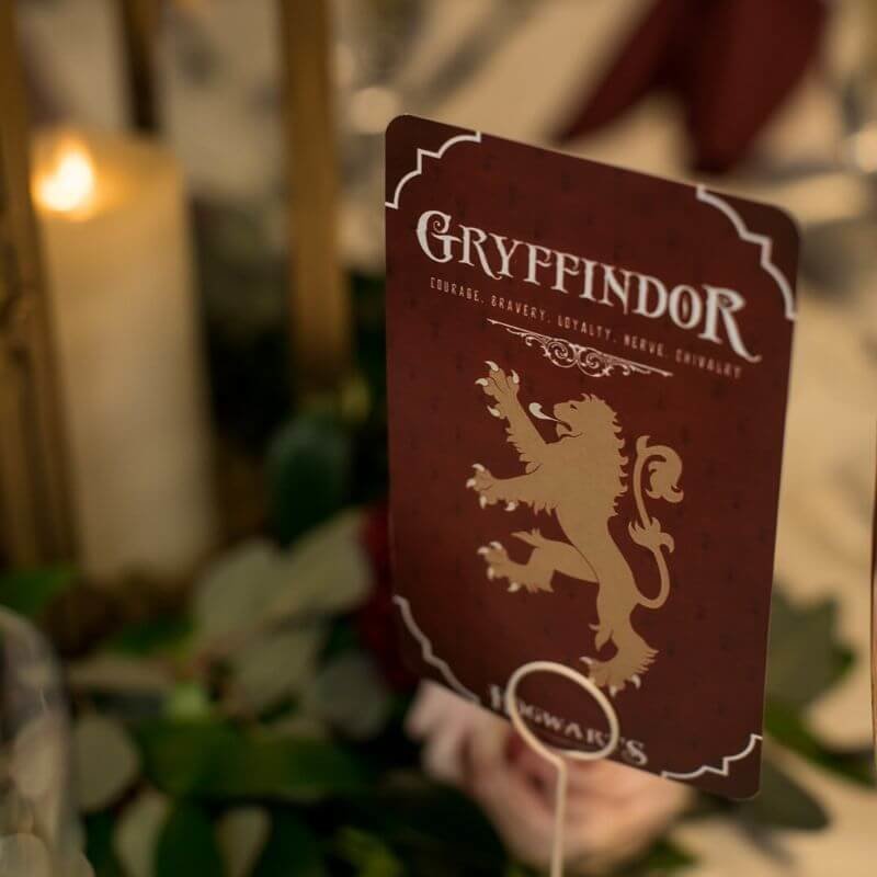 Harry Potter Wedding Details- gryffindor table number