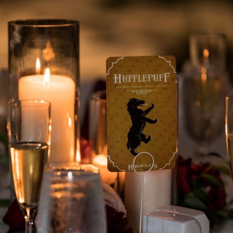 Harry Potter Wedding Details- hufflepuff table number