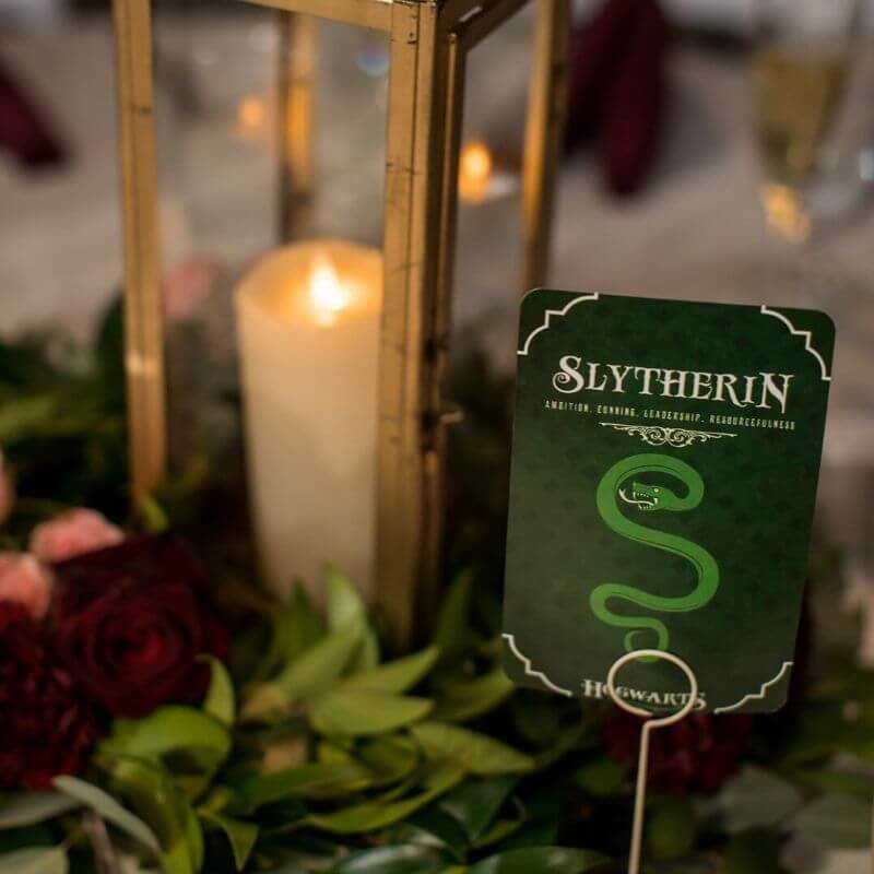Harry Potter Wedding Details- slytherin table number