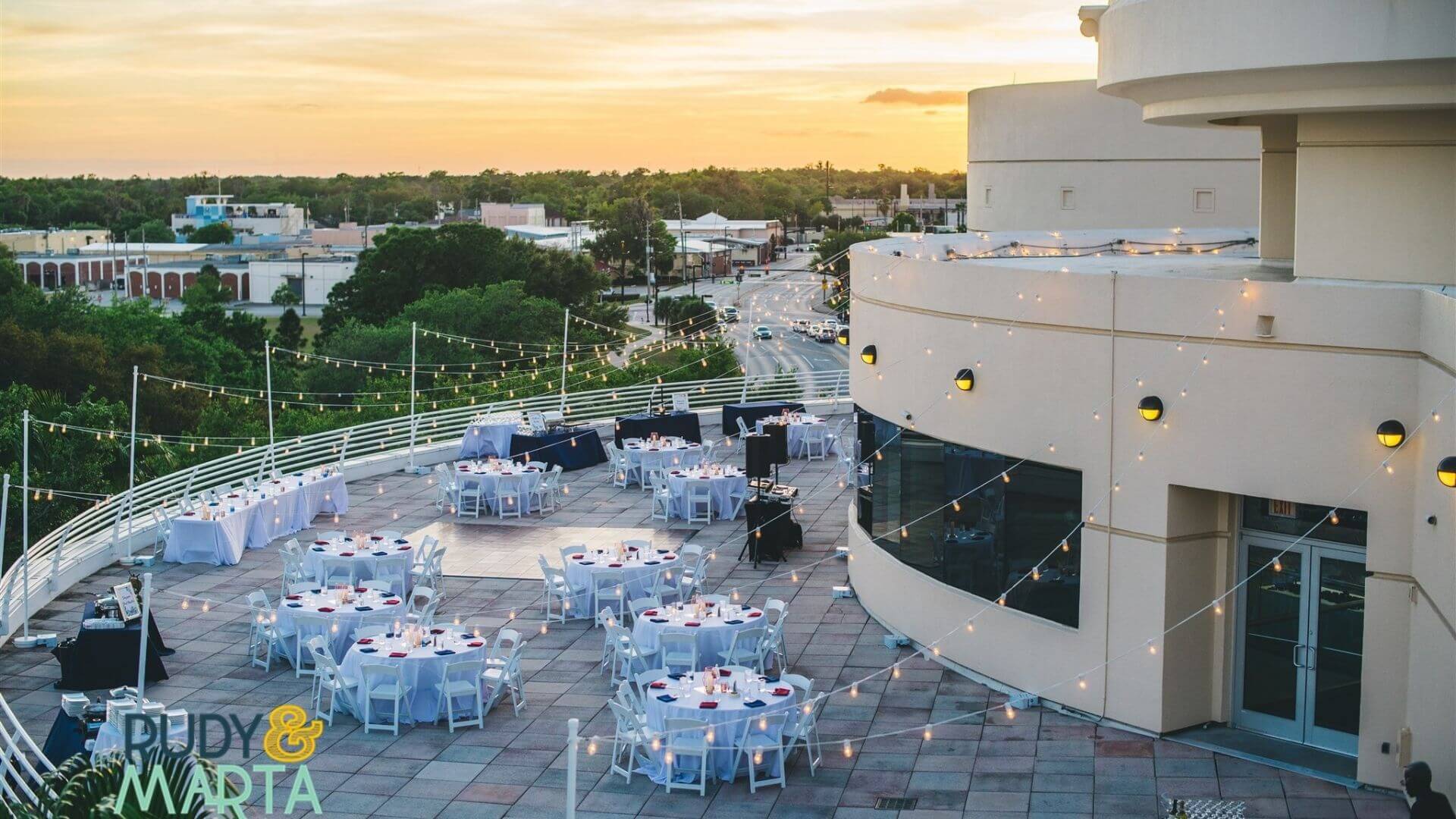 Orlando Science Center Wedding at sunset