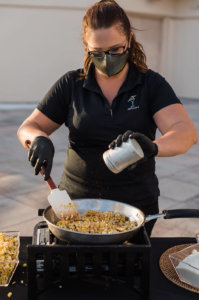Caterer preparing food at Central Florida wedding showcase