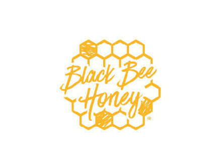 a gold and black logo