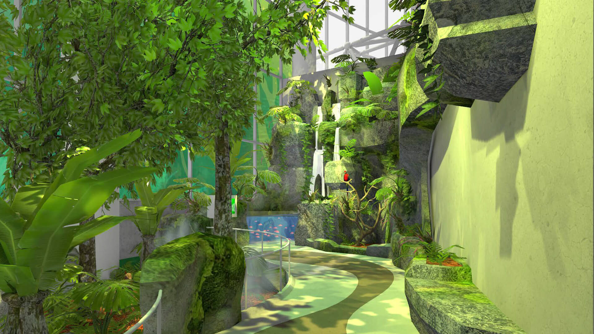 Life rainforest exhibit rendering