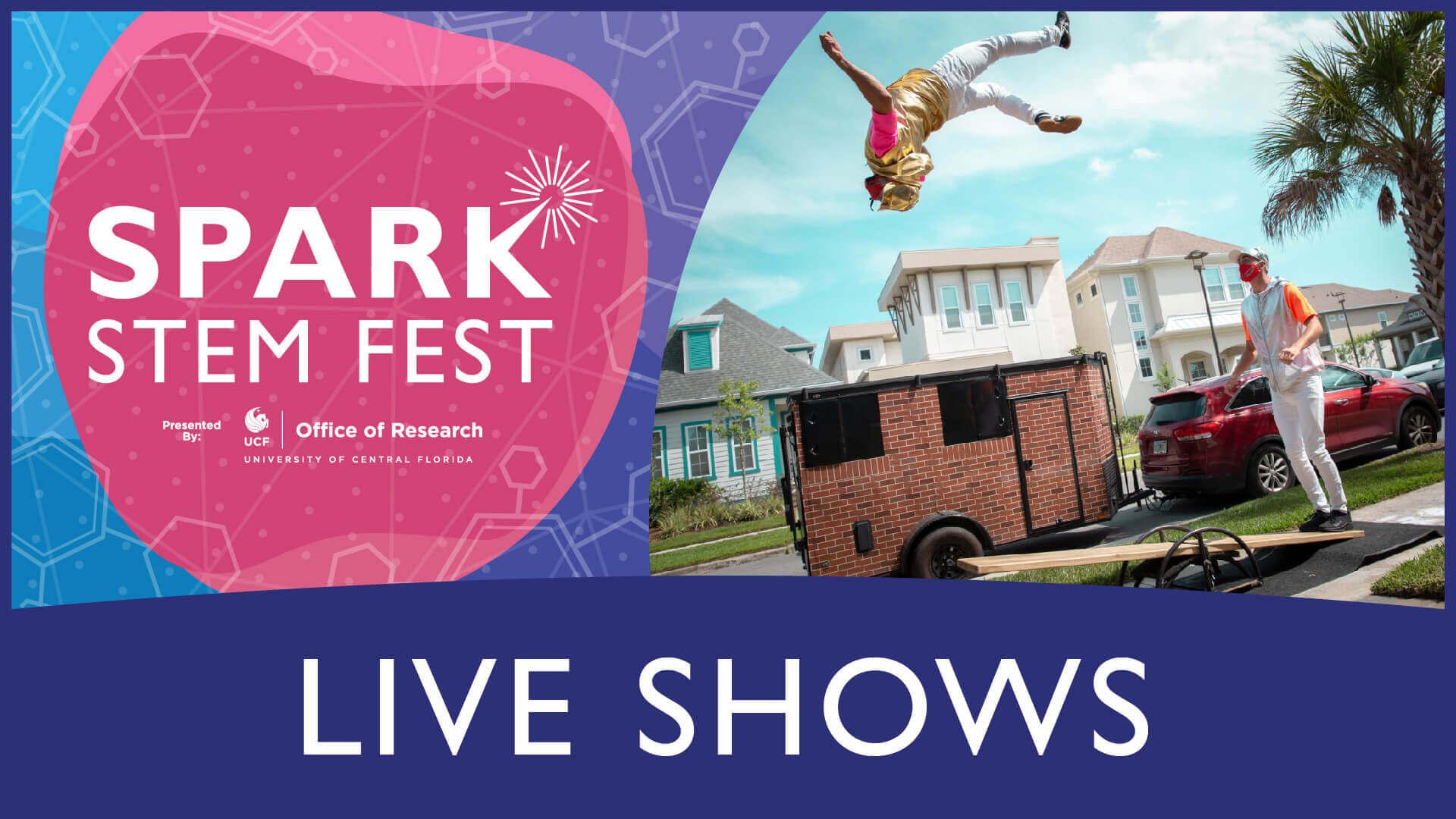 Live Shows: Spark STEM Fest – Presented by UCF, Office of Research; image of WeFlip Acrobatics