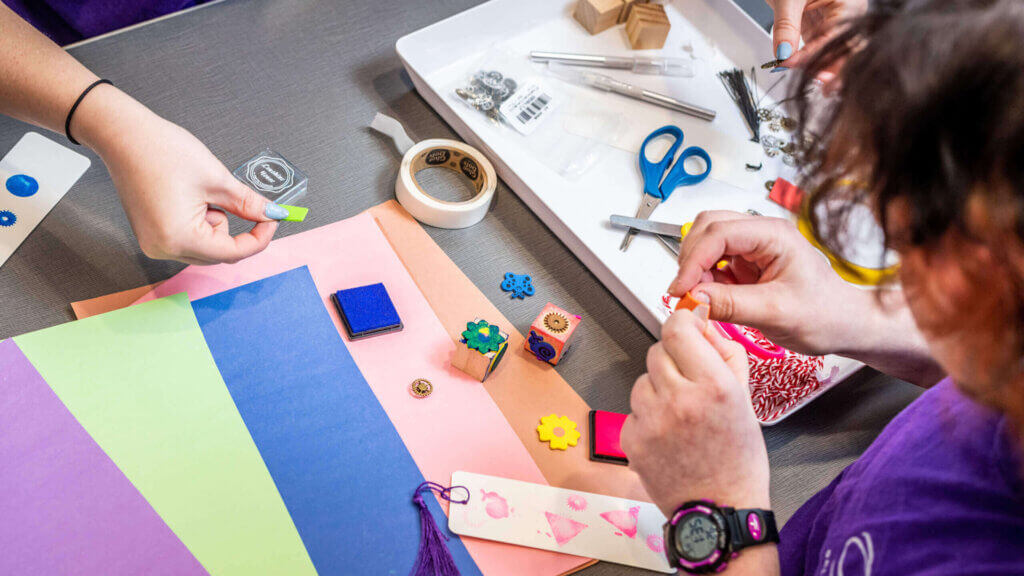 Mini Maker Workshop - Stamps at KidsTown Studio, photo by Roberto Gonzalez