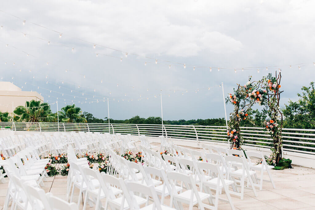Unveil3 Wedding display setup on the FINFROCK Terrace.