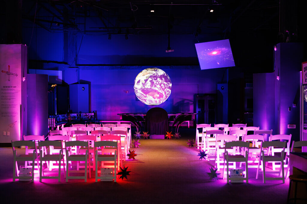 Unveil5 Wedding display setup in Our Planet exhibit.