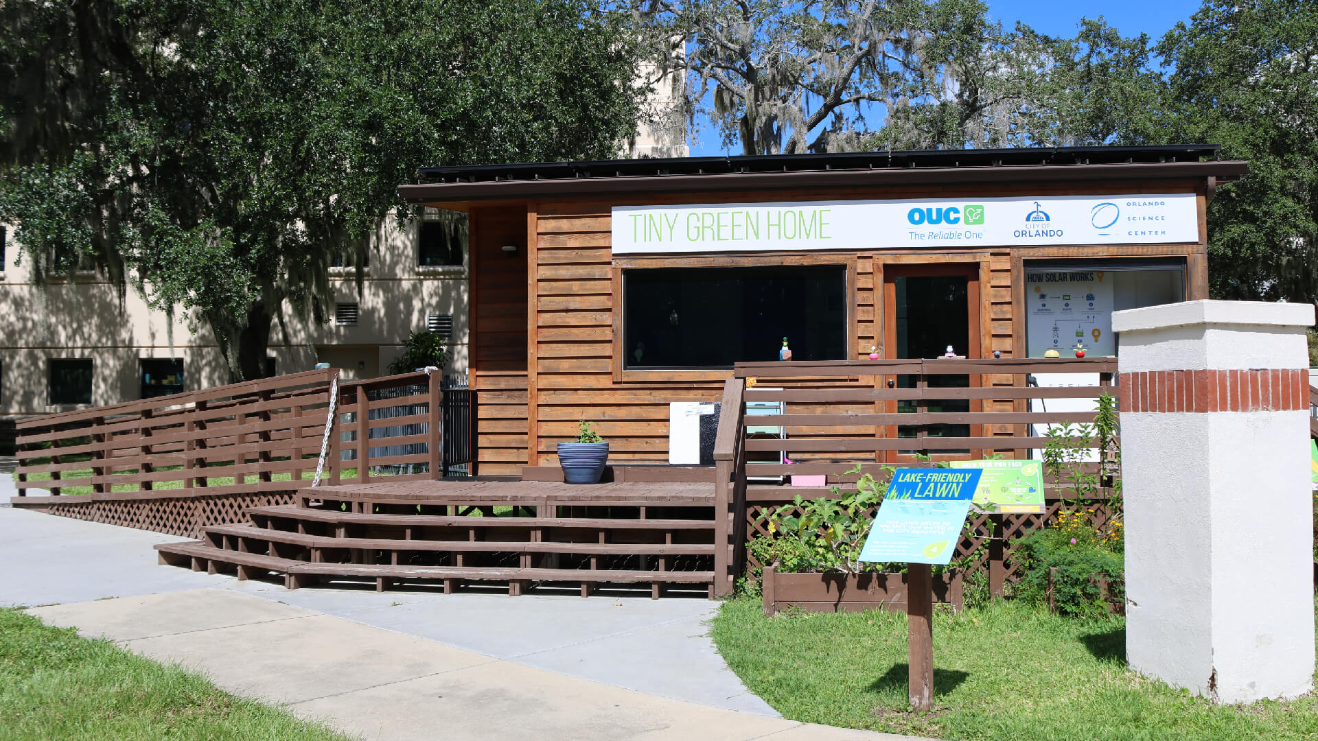 Outside view of the Tiny Green Home in Loch Haven Park