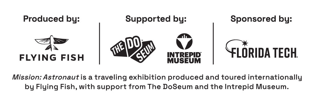 Produced by Flying Fish, logo. Support by The DoSeum and the Intrepid Museum, logos. Sponsored by Florida Tech, logo.