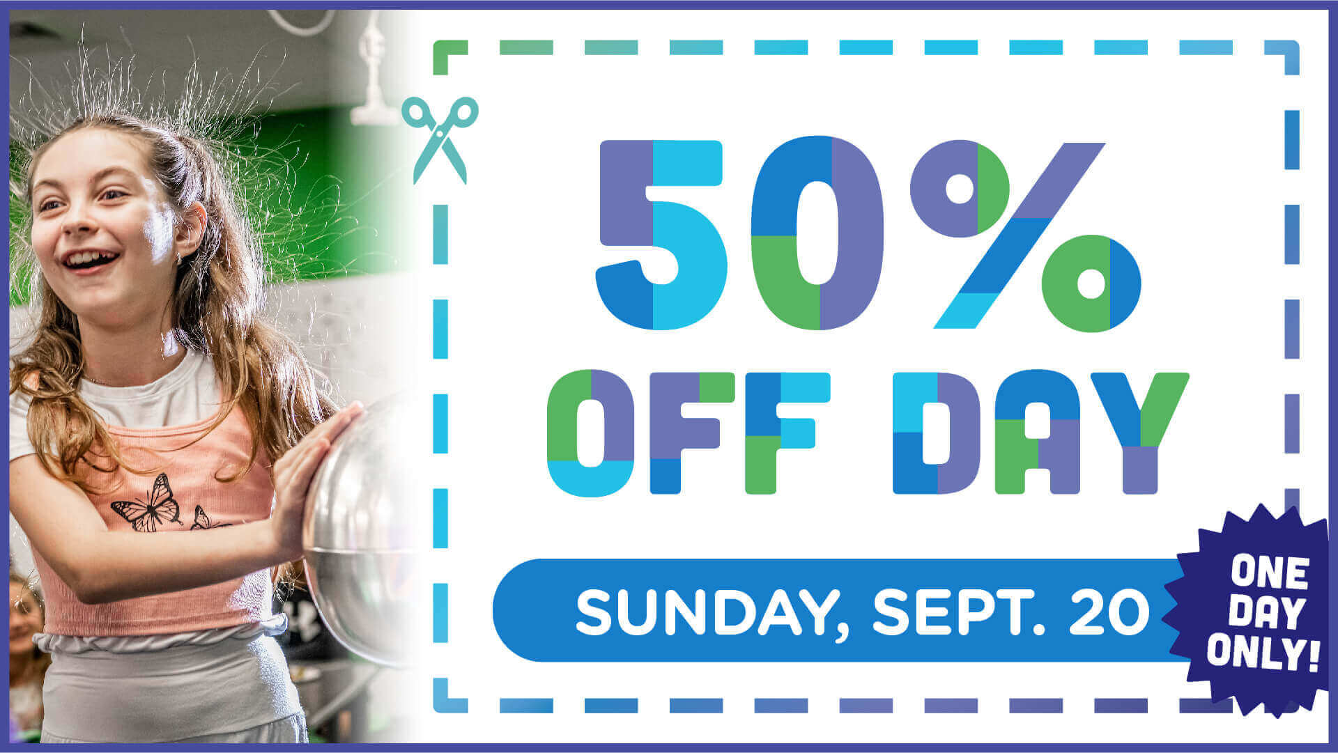 50% Off Day - Sunday, September 20